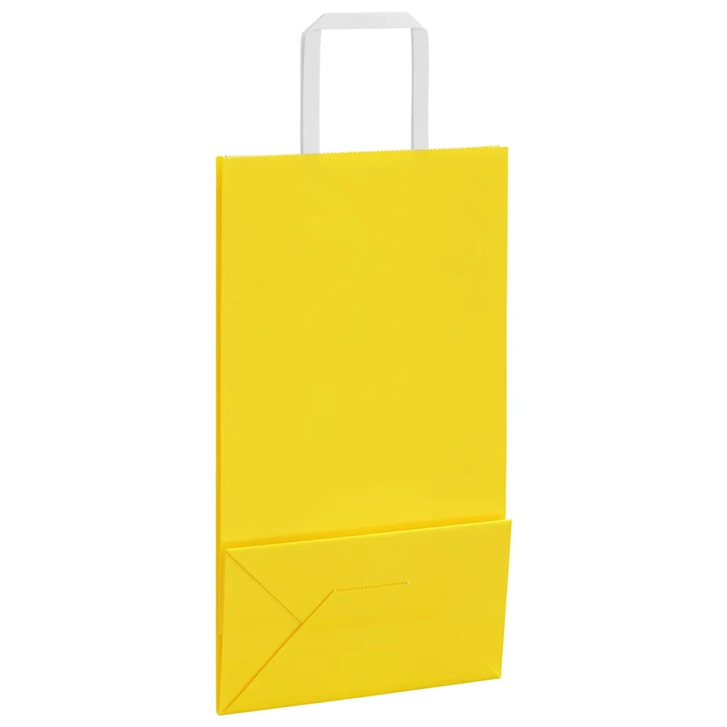 Sacchetti di Carta 250 pz con Manici Gialli 21x11x36 cm 4102009