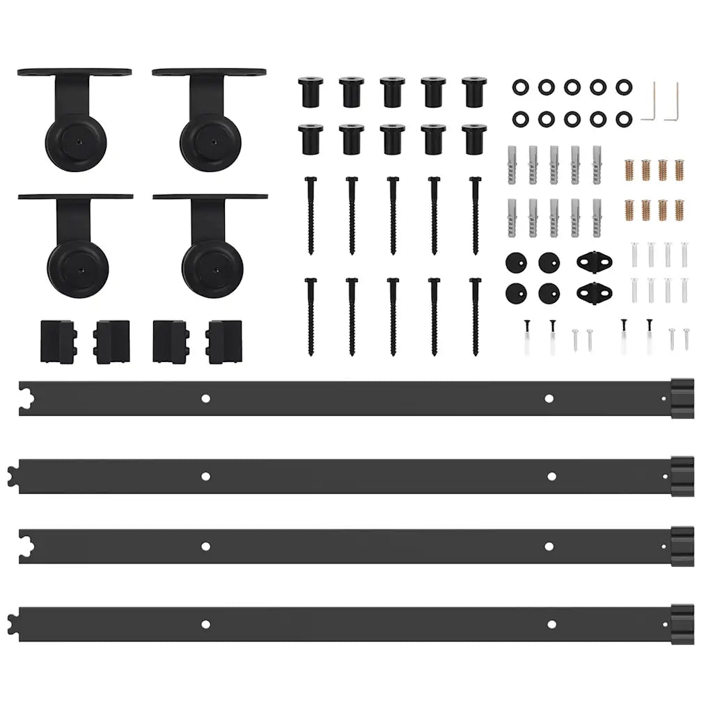 Kit di Binari per Porte Scorrevoli 152,5 cm Acciaio Nero CFW1548359