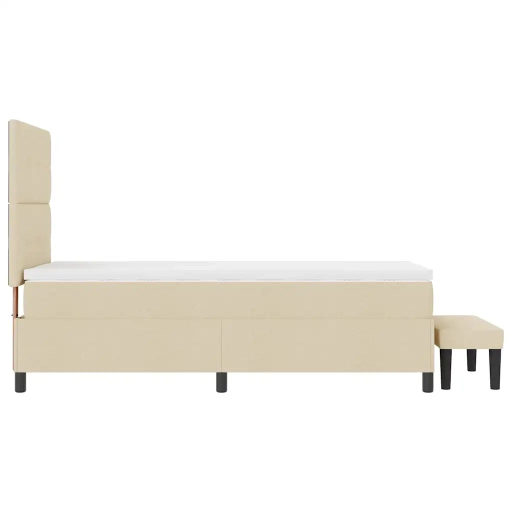Letto a molle con testiera Crema 90 x 200 cm Tessuto 3344042
