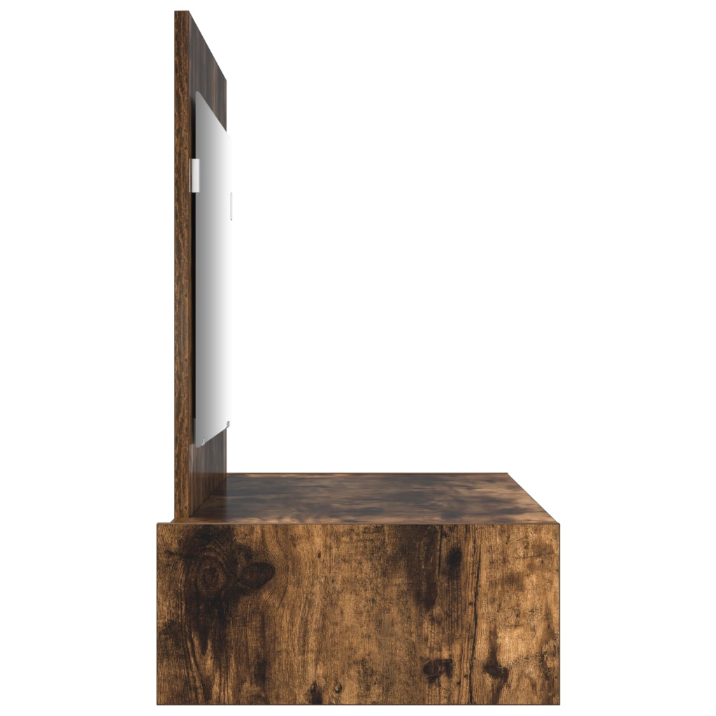 Tavolo da Toeletta a Parete Rovere Affumicato 100x40x70 cm