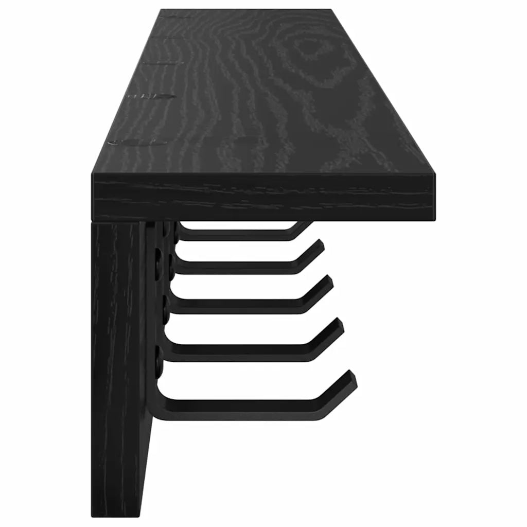 vidaXL Appendiabiti a muro Rovere nero 80 x 10.5 x 10.5 cm