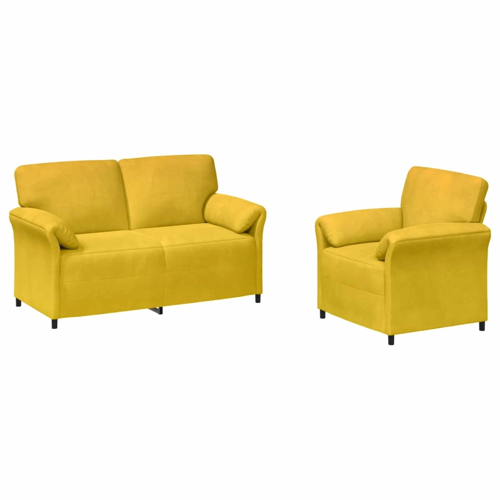 Set di divani 2 pz Giallo Velluto 3424906