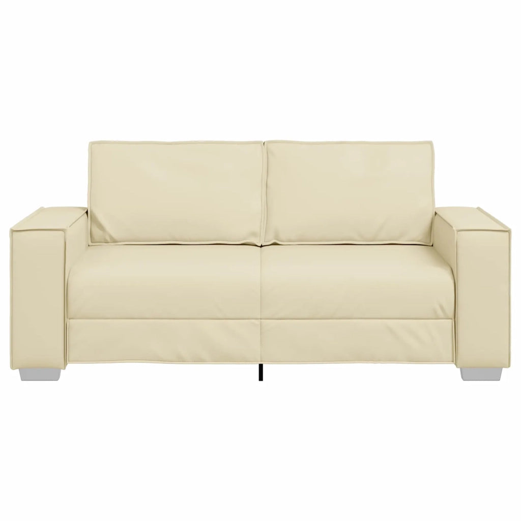 Divano | Divano da soggiorno | Sofa a due posti Crema 180 cm Pelle Sintetica