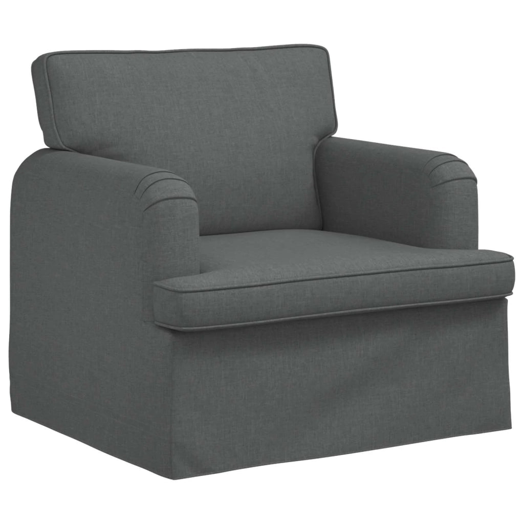 Set di divani 2 pcs Grigio scuro 162 x 80 x 85 cm Tessuto