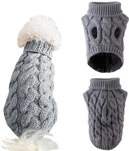 Coltre per cani, giacca invernale, maglione spesso, abbigliamento a maglia, giacca a maglia per cani e gatti di piccola e media taglia - L