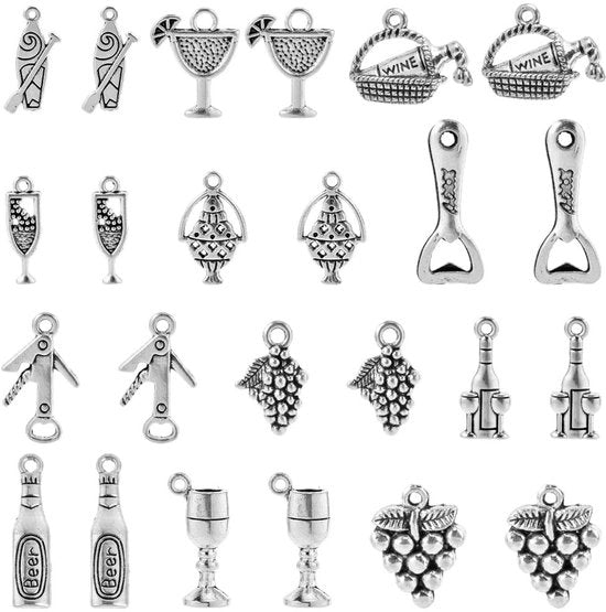 Set di 60 Temi da Vino per Charms di Gioielleria