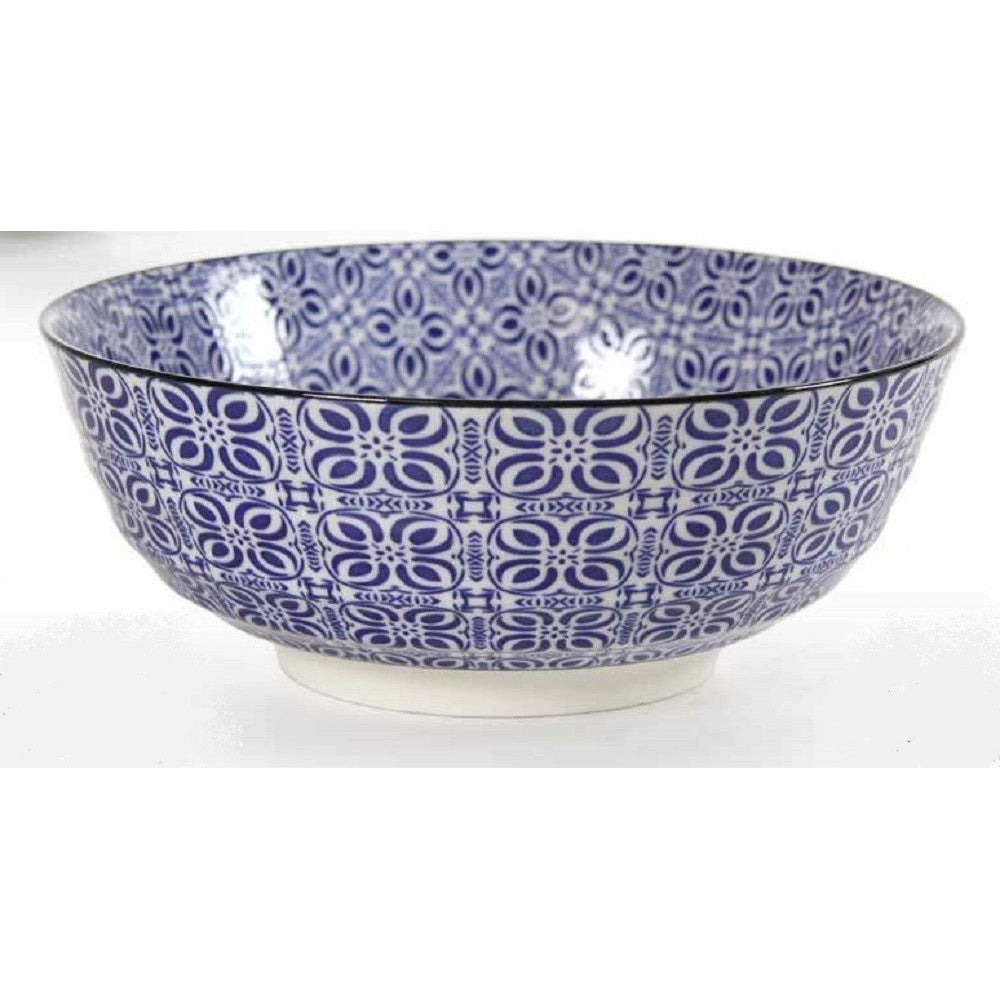 Trade Shop - Ciotola Tonda Marrakech Multiuso 23x23x8,5 Cm Ceramica Decorata 6 Colori 771583 -