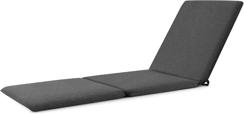 Cuscino per sdraio da spiaggia, 182 x 59 x 4,5 cm, pieghevole, per lettino da giardino (grigio)
