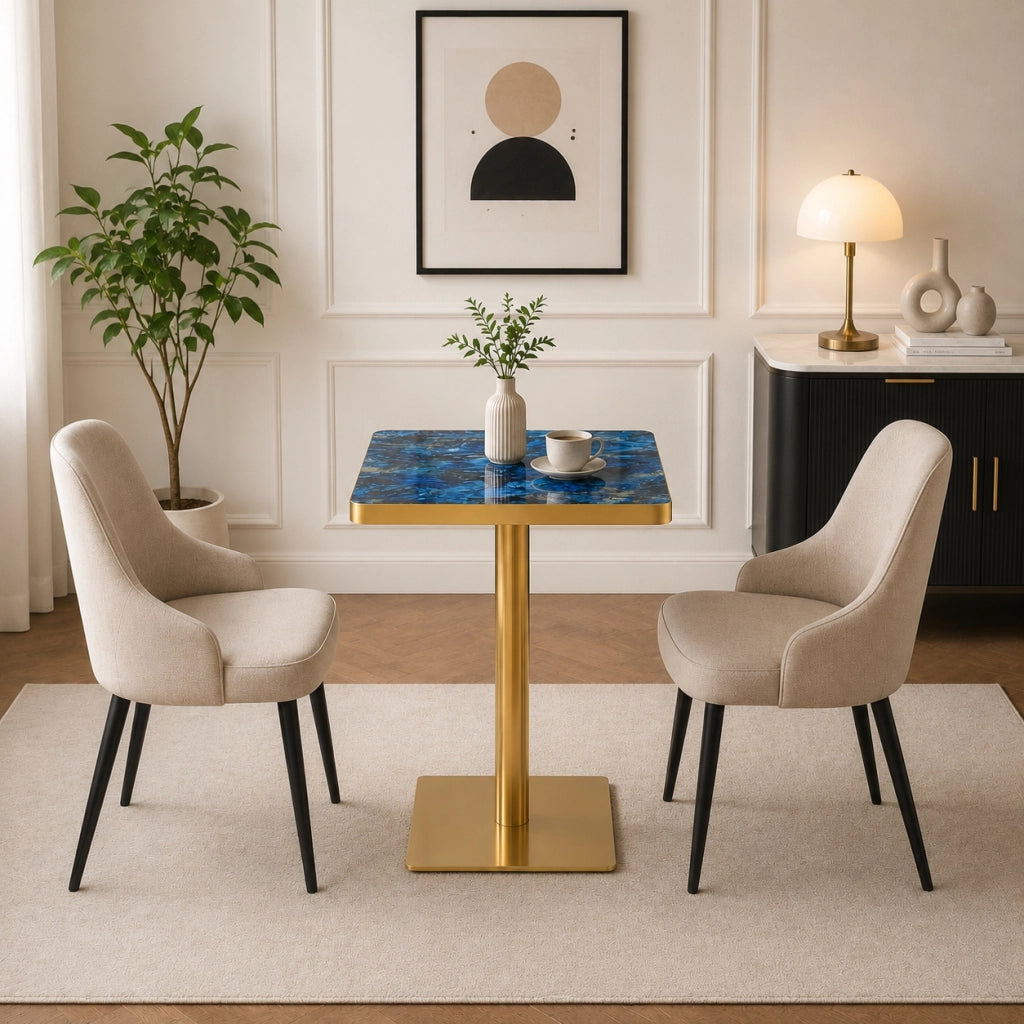 TAVOLO Quadrato 60x60 cm MDF Blu e Metallo