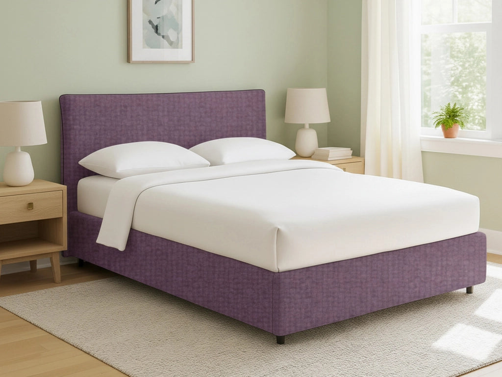 Louth, Letto Singolo Sfoderabile Made in Italy, Viola Lilla