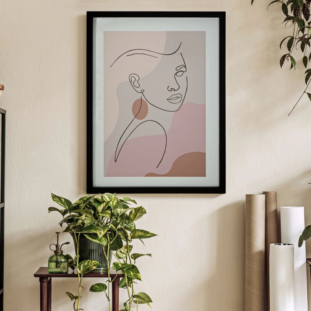 Silvo, Quadro Materiale Struttura in Vetro, 35x47h cm Rosa