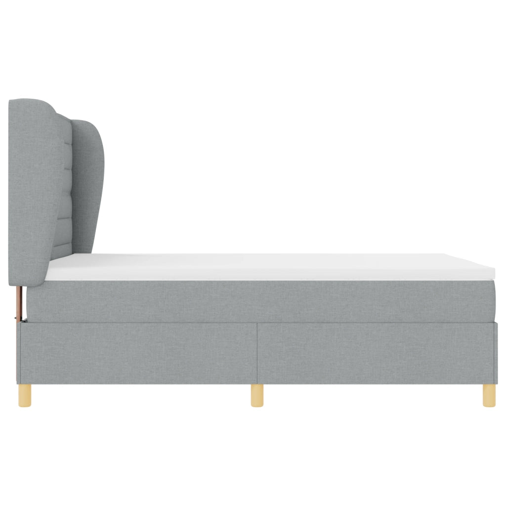 Letto a Box Spring con Materasso  Grigio Chiaro 140x190 cm Tessuto