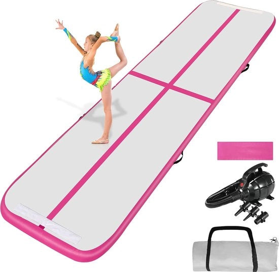 Tenda da Ginnastica Inflatabile da 16FT con Bicchiere e Tasca di Ripiegamento - Ideale per Allenamento, Cheerleading, Yoga e Bicicletta Esterna