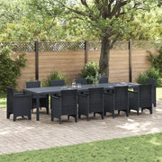 Tavolo da Giardino Antracite 350x100x73 cm Poly Rattan
