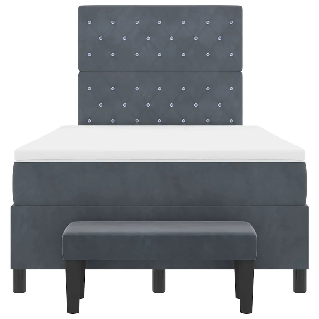 Letto a molle con materasso Grigio scuro 120 x 200 cm Velluto 3344439