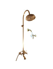 Colonna doccia retrò MORAVA in bronzo con doccetta H 150cm