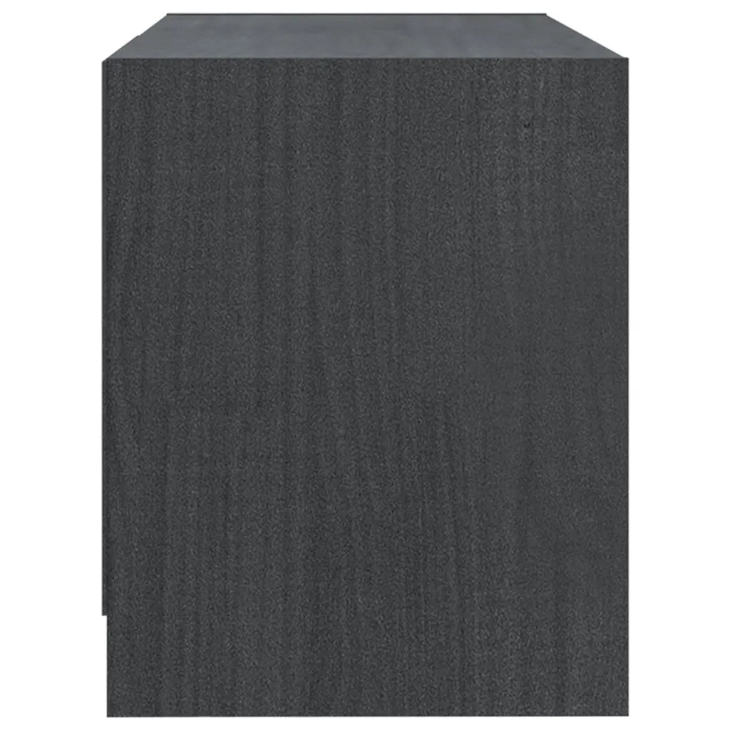 Mobile Porta TV Grigio 80x31x39 cm in Legno Massello di Pino