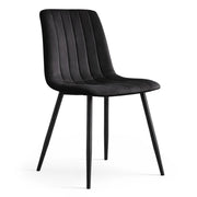 Sedia in velluto trapuntata LIVO Nero gambe nere
