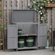 Armadio da giardino in legno 77 x 54;2 x 179 cm; azzurro chiaro con tetto impermeabile
