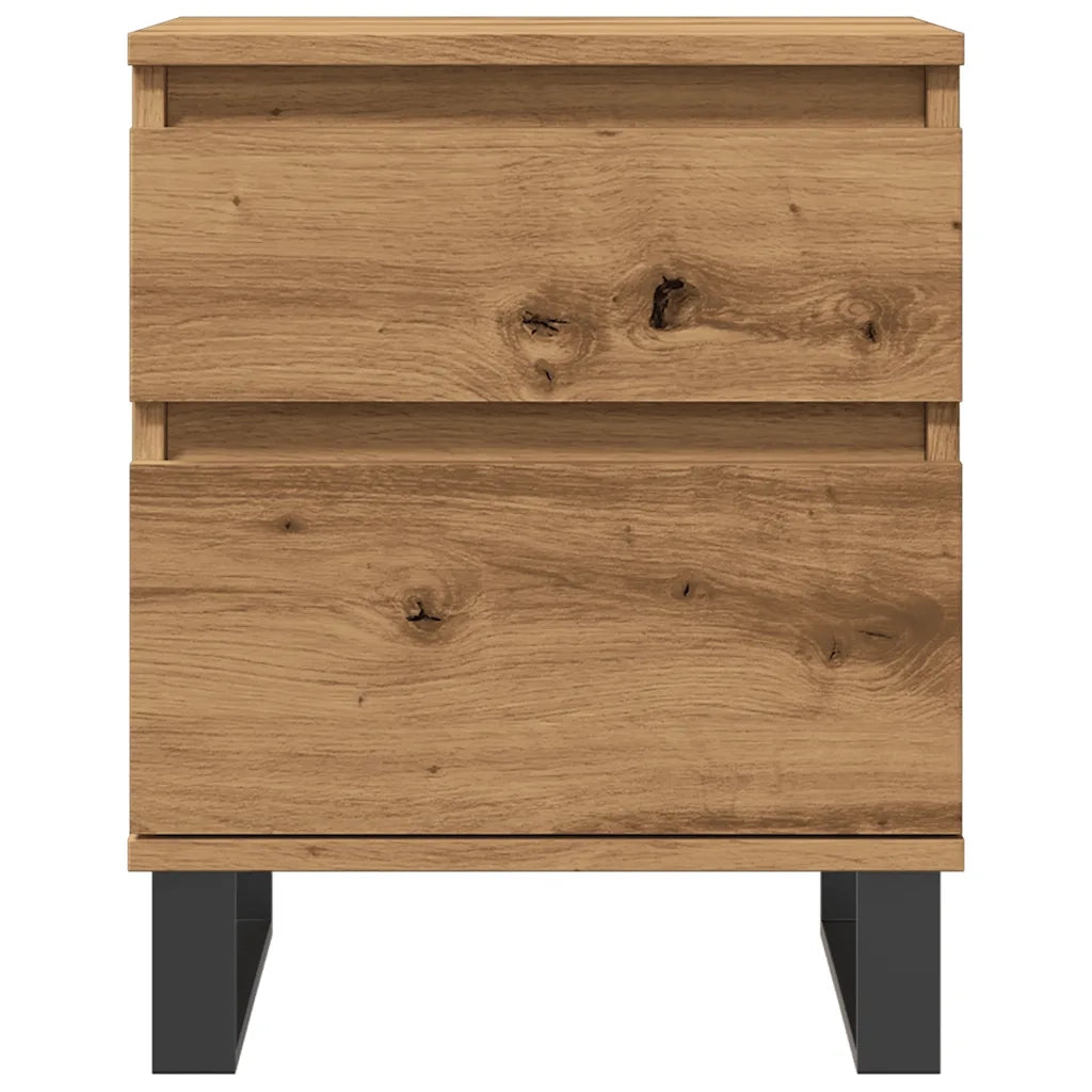 Comodino | Armadio da Notte | Mobiletto da notte Rovere Artigianale 40x35x50 cm in Legno Multistrato
