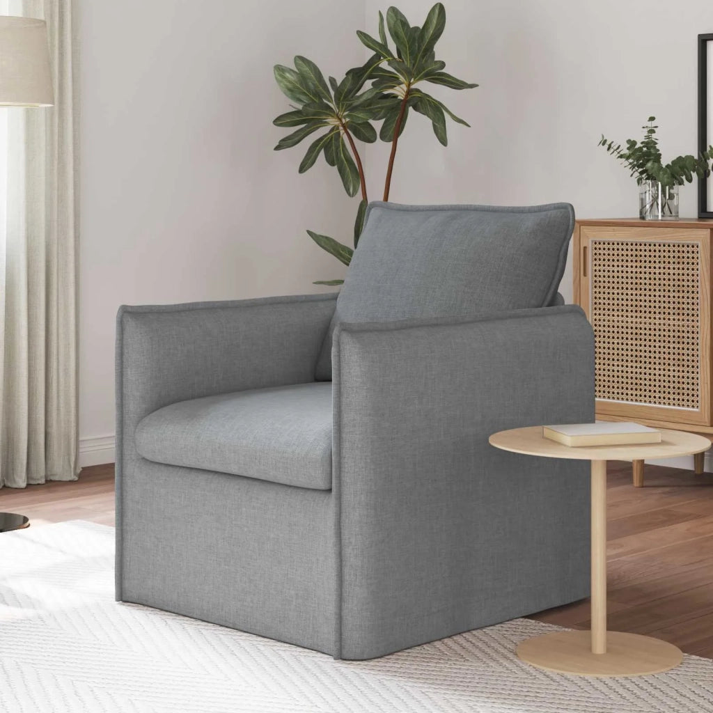 Divano Grigio chiaro 195 x 82 x 85 cm Tessuto
