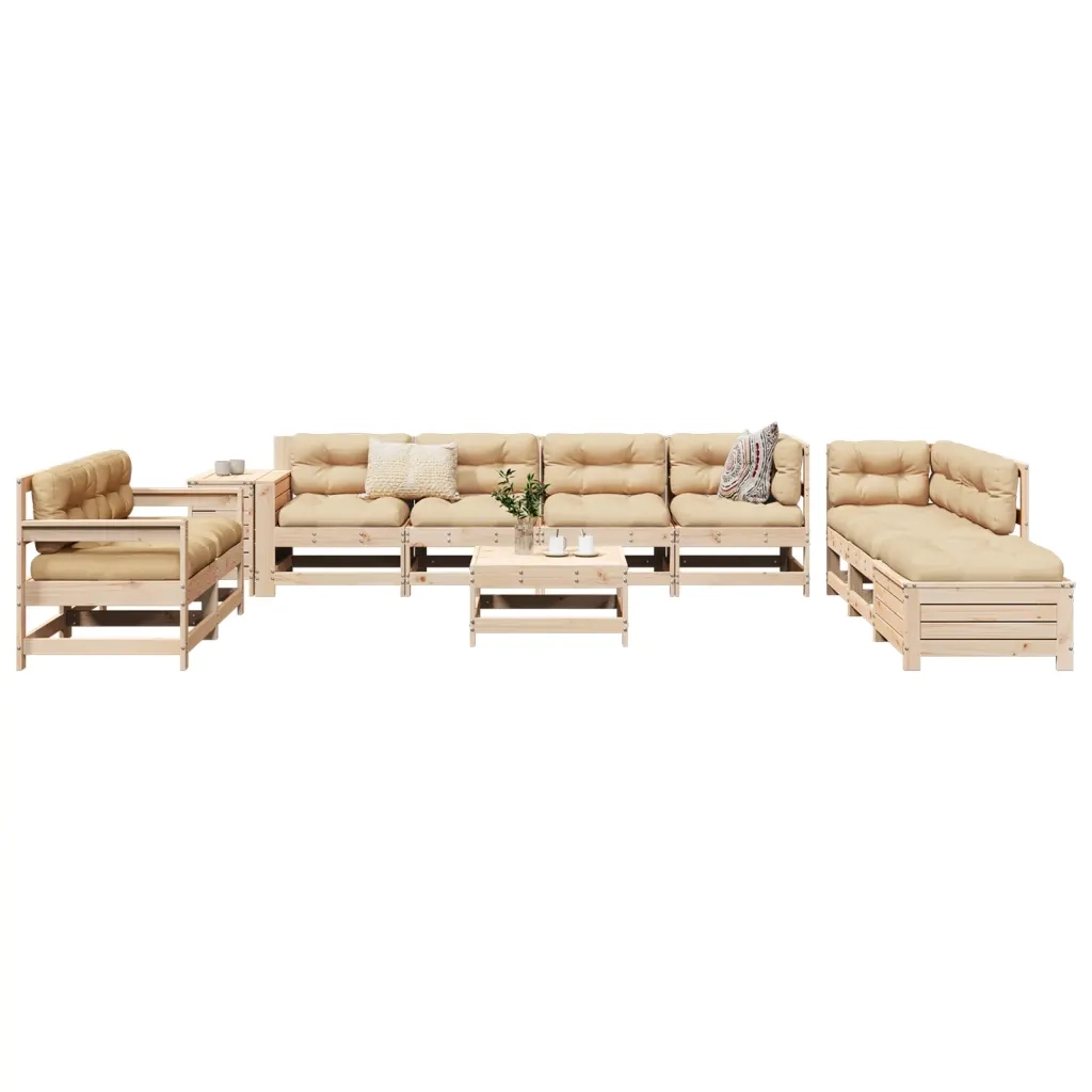 Set Divani da Giardino 11 pz in Legno Massello di Pino 3250628