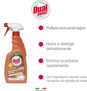 DUAL POWER SPRAY PULITORE RIAVVIVANTE LEGNO CON CERA CARNAUBA ED ESTRATTO DI MIELE - 500ML