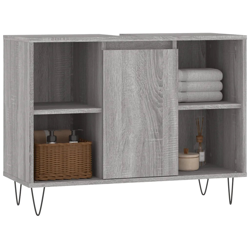 Mobile da Bagno | Armadio da bagno Grigio Sonoma 80x33x60 cm in Legno Multistrato