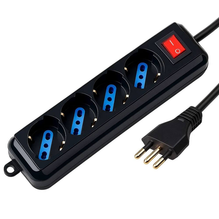 Multipresa ecova 30097 nera 4 prese schuko universali con interruttore