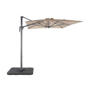 Ombrellone decentrato rettangolare 3x4m + 4 piastre di zavorra