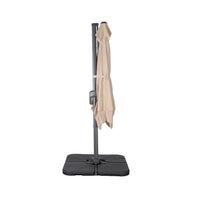 Ombrellone decentrato rettangolare 3x4m + 4 piastre di zavorra