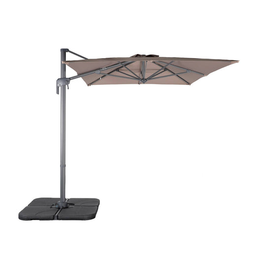 Ombrellone decentrato rettangolare 3x4m + 4 piastre di zavorra