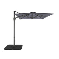 Ombrellone decentrato rettangolare 3x4m + 4 piastre di zavorra