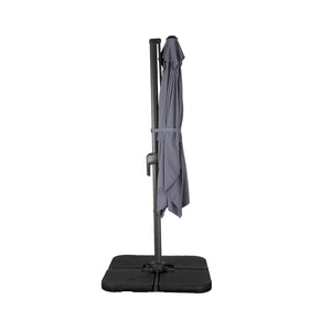 Ombrellone decentrato rettangolare 3x4m + 4 piastre di zavorra