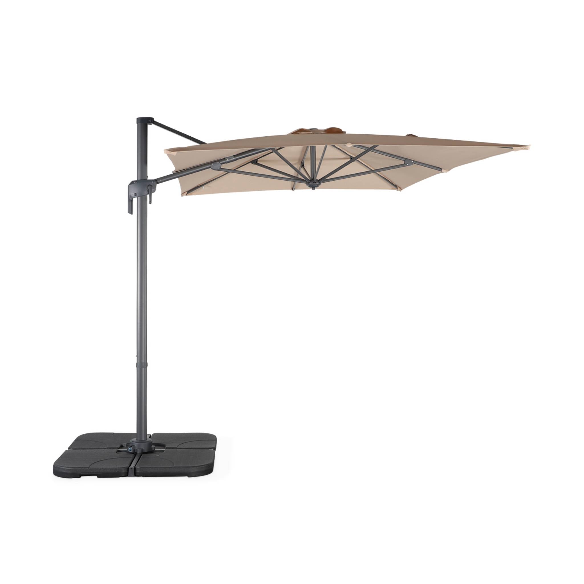 Ombrellone decentrato rettangolare 2x3m, beige