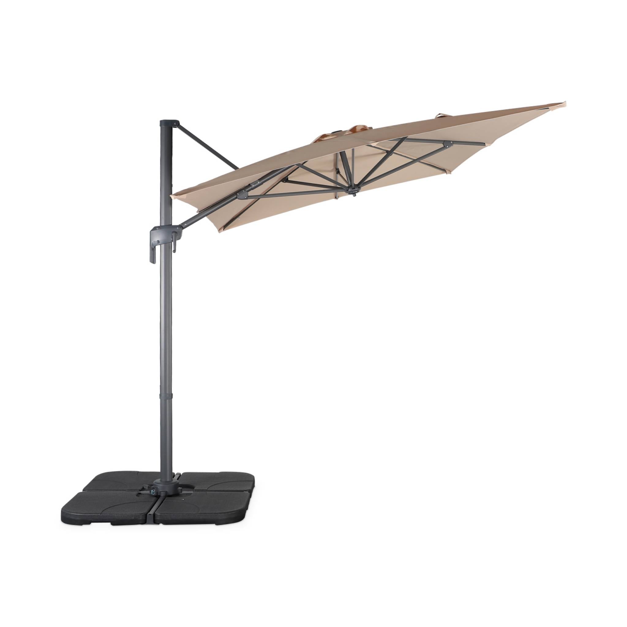 Ombrellone decentrato rettangolare 2x3m, beige