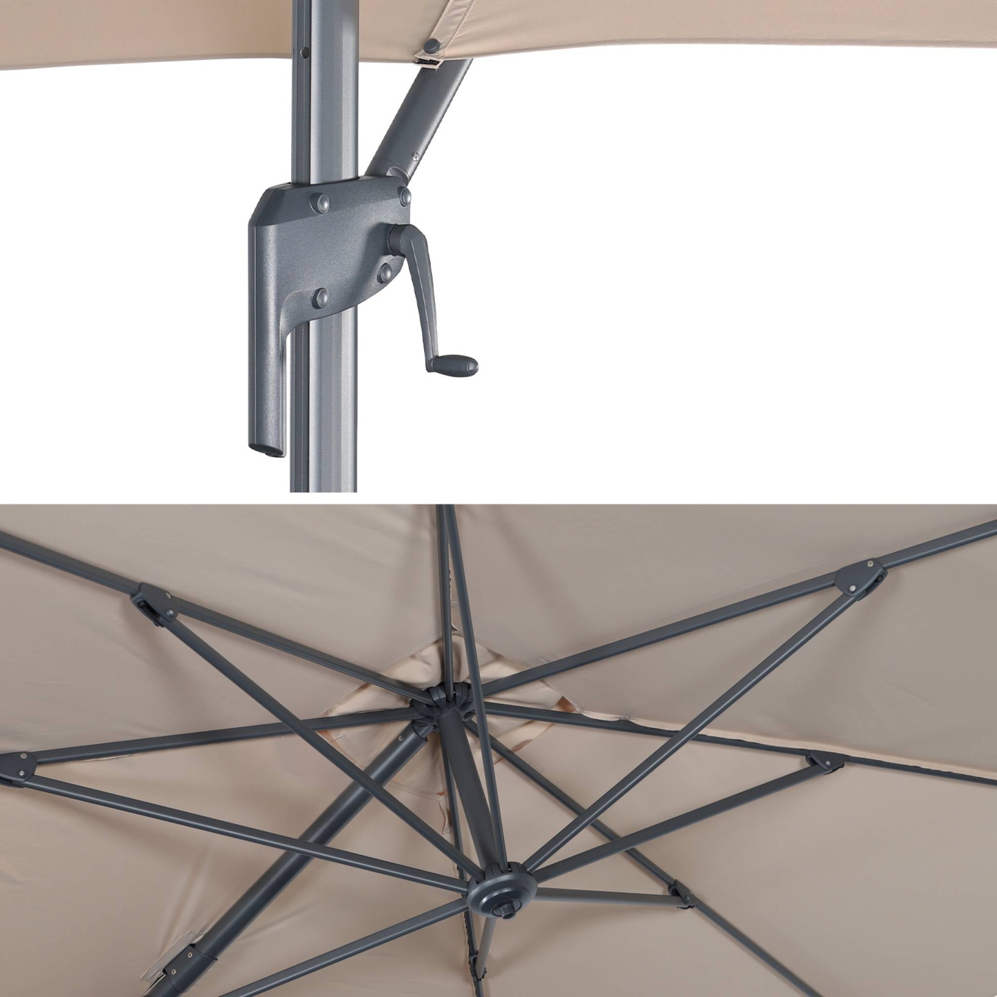 Ombrellone decentrato rettangolare 2x3m, beige