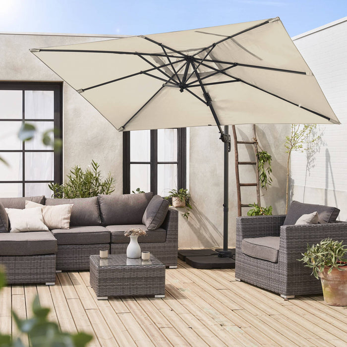 Ombrellone decentrato rettangolare 2x3m, beige