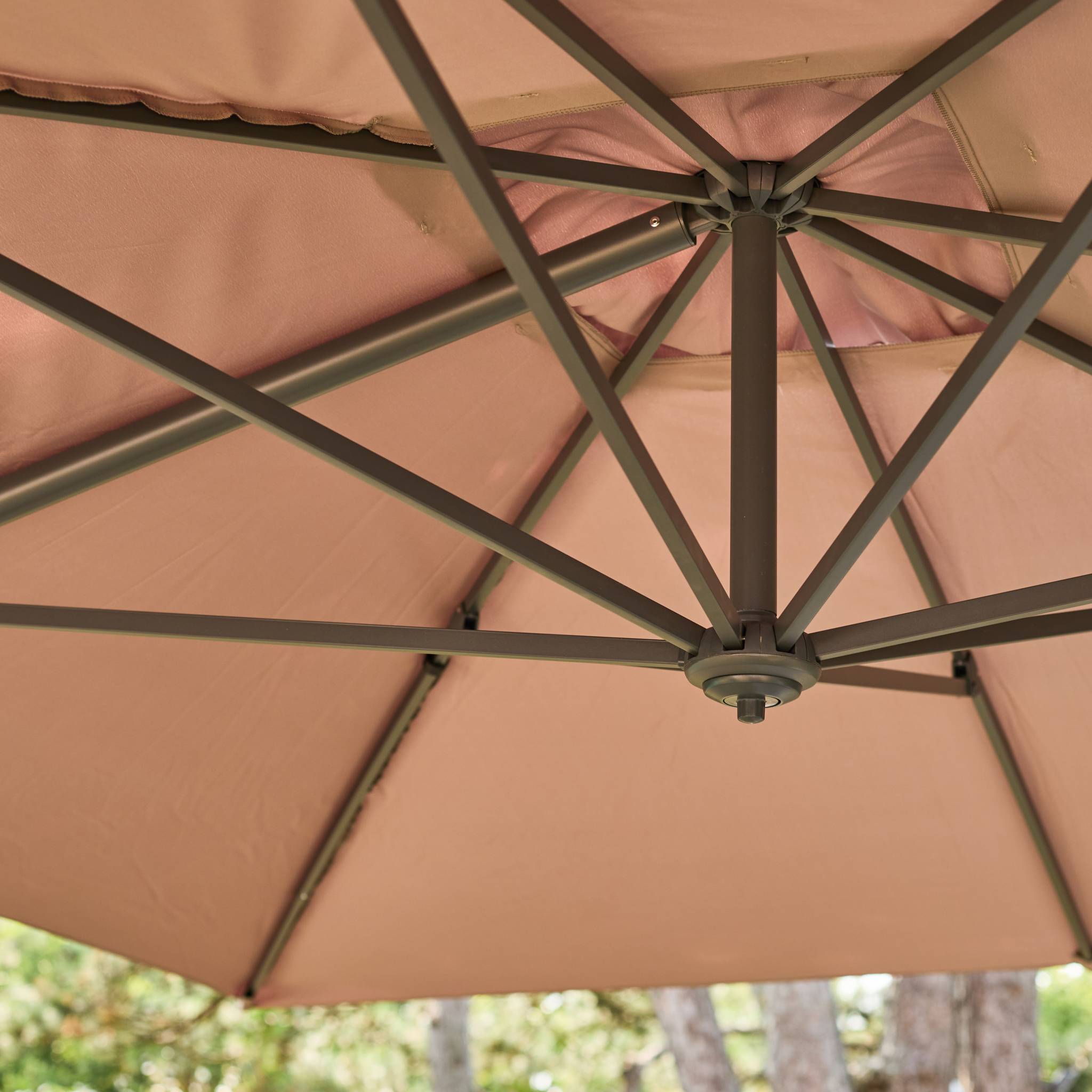 3x4m ombrellone rettangolare decentrato, beige