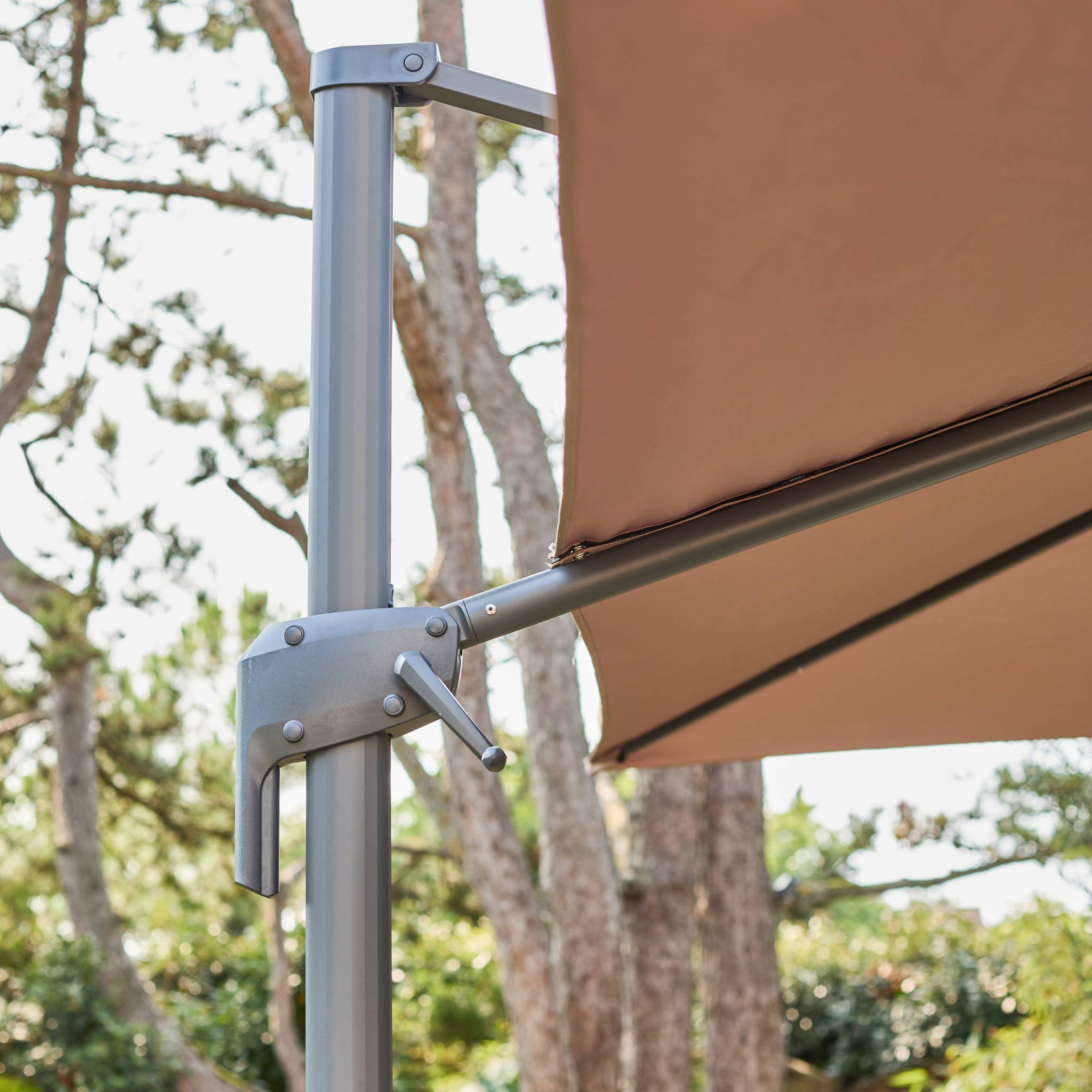 3x4m ombrellone rettangolare decentrato, beige