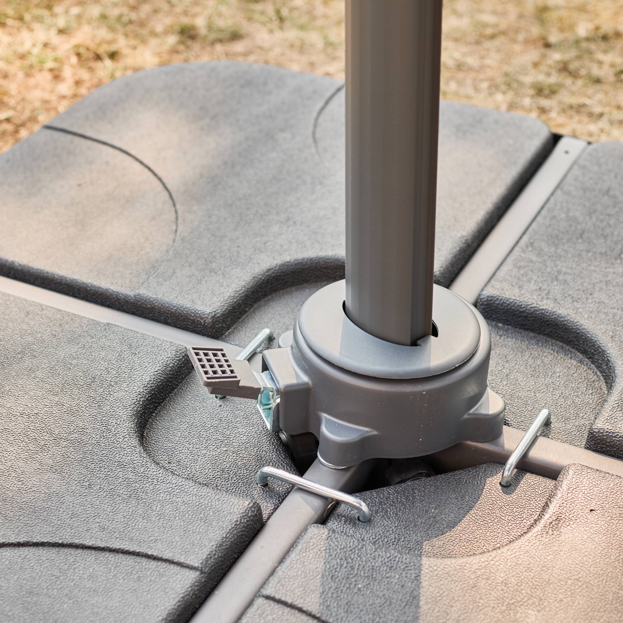 3x4m ombrellone rettangolare decentrato, beige