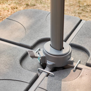 3x4m ombrellone rettangolare decentrato, beige