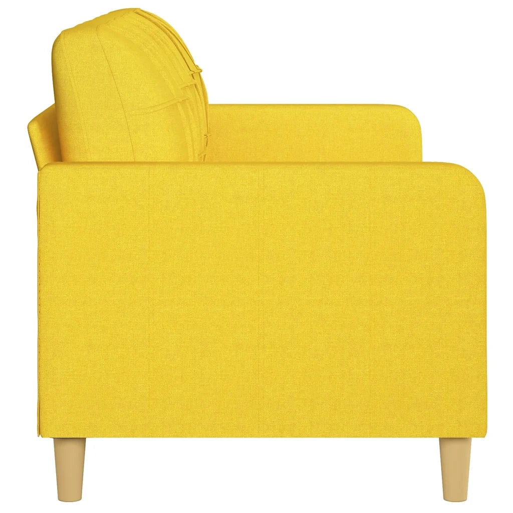 Divano a 3 Posti Giallo Chiaro 180 cm in Tessuto 359104