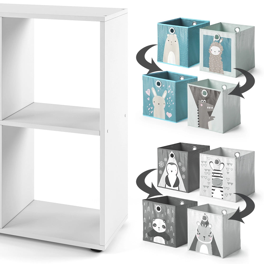 Vicco Libreria bambini Bianco 72.6 x 72 cm con 4 scatole pieghevoli