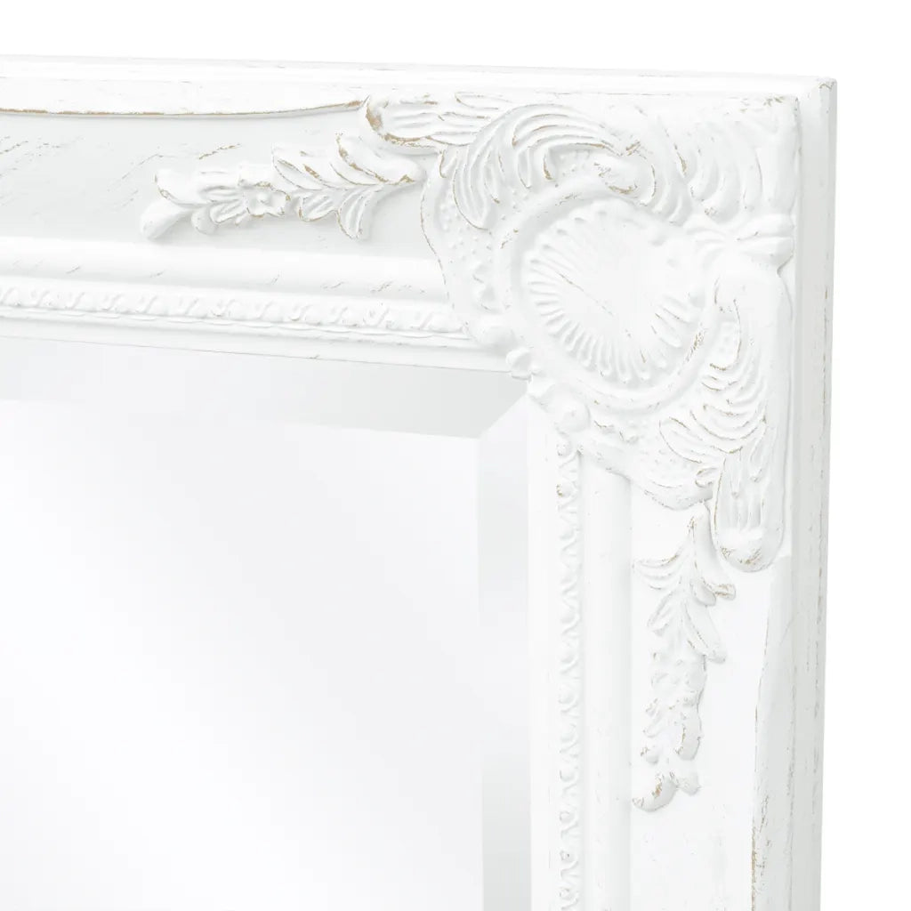 Specchio da Parete-Specchio a muro Stile Barocco 100x50 cm Bianco