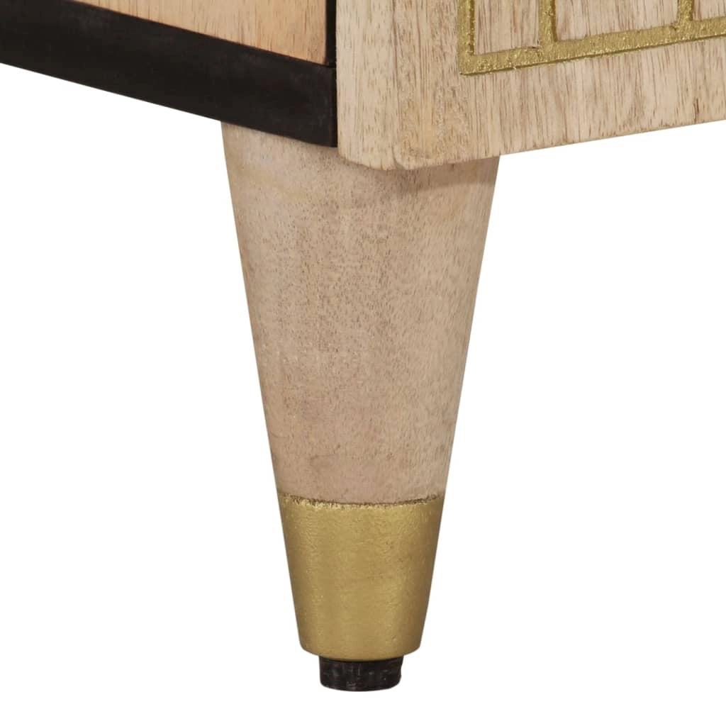 Mobile TV multimediale scaffale TV mobile TV sala da pranzo soggiorno camera da letto 100 x 33 x 46 cm legno massello di mango marrone 02_0025461