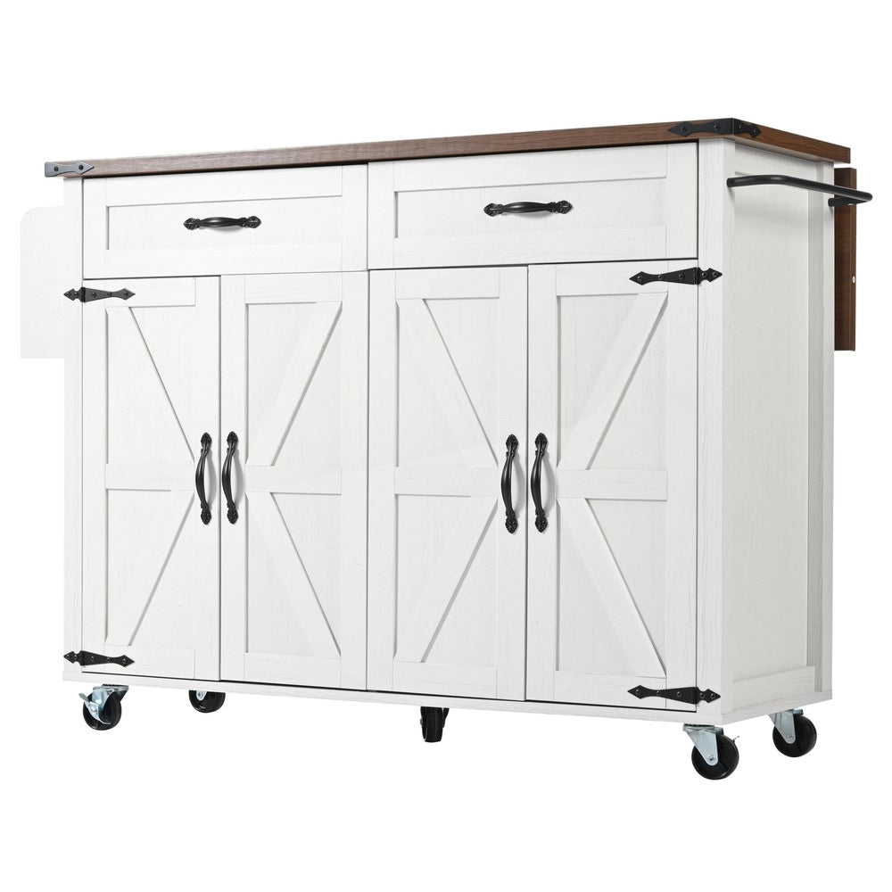 Carrello da Cucina con Piano Estraibile ¨C Xylo ¨C Legno, 4 Ante e 2 Cassetti
