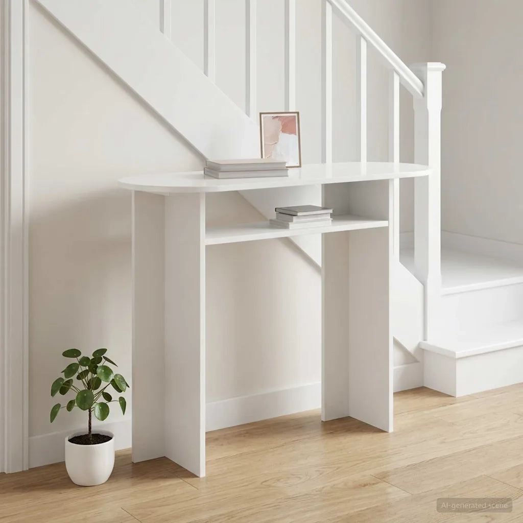 Tavolo consolle Bianco Lucido 100 x 39,5 x 75 cm 8001162