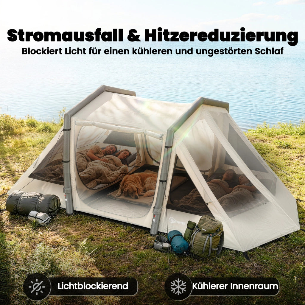 Tenda Gonfiabile 4 Persone con 2 Camere e Anticamera ¨C zephmum ¨C Verde