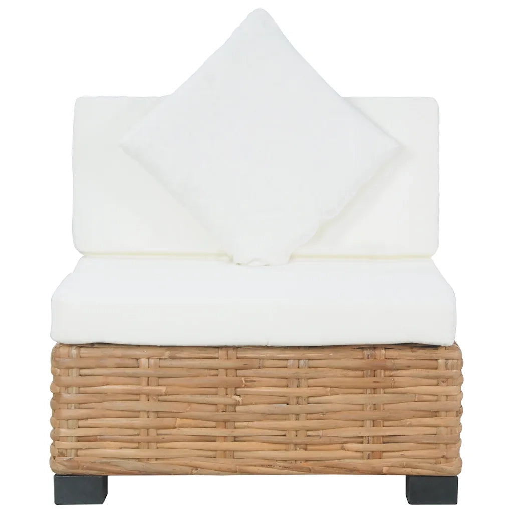 Divano Senza Braccioli con Cuscini in Rattan Naturale 286280